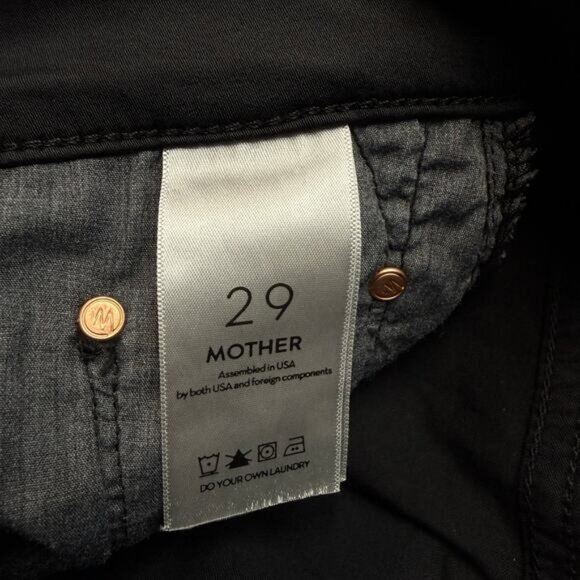 MOTHER The Looker Crop In Dye Black Size 29 - Picture 4 of 9